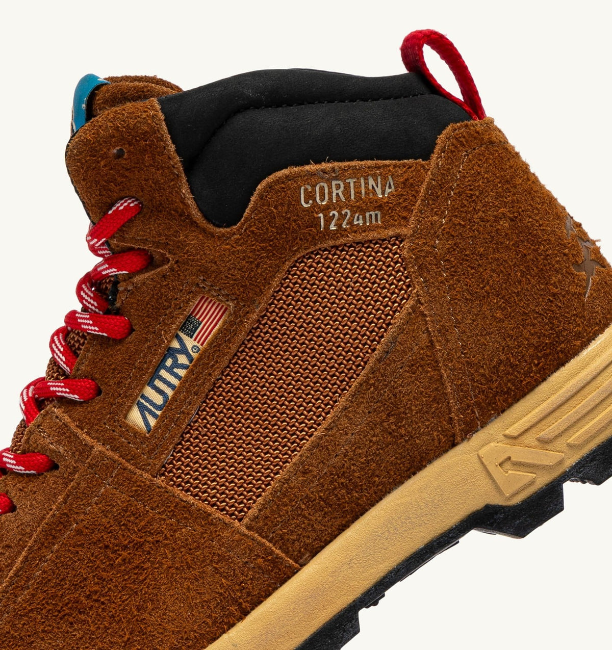Woman MALGA CORTINA IN CHESTNUT AND FLAME SCARLET SUEDE