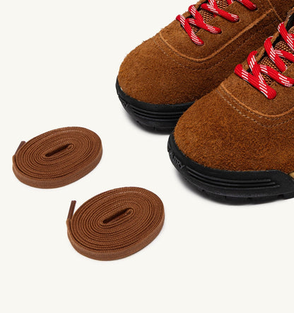 Woman MALGA CORTINA IN CHESTNUT AND FLAME SCARLET SUEDE