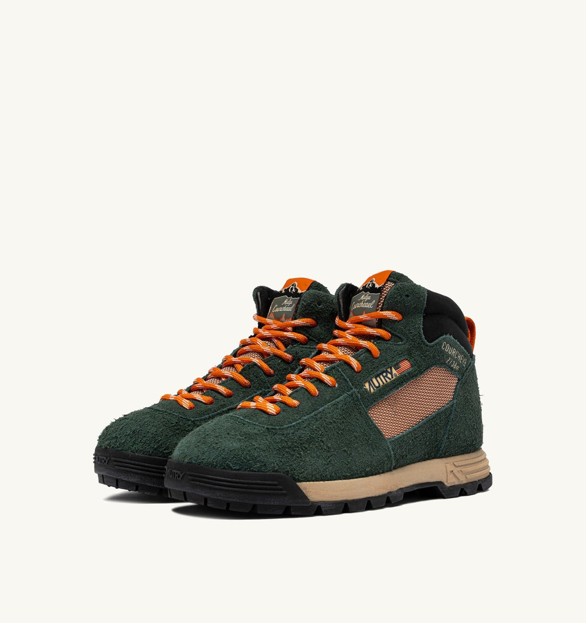 Woman MALGA COURCHEVEL IN PINE AND ORANGE OCHRE SUEDE