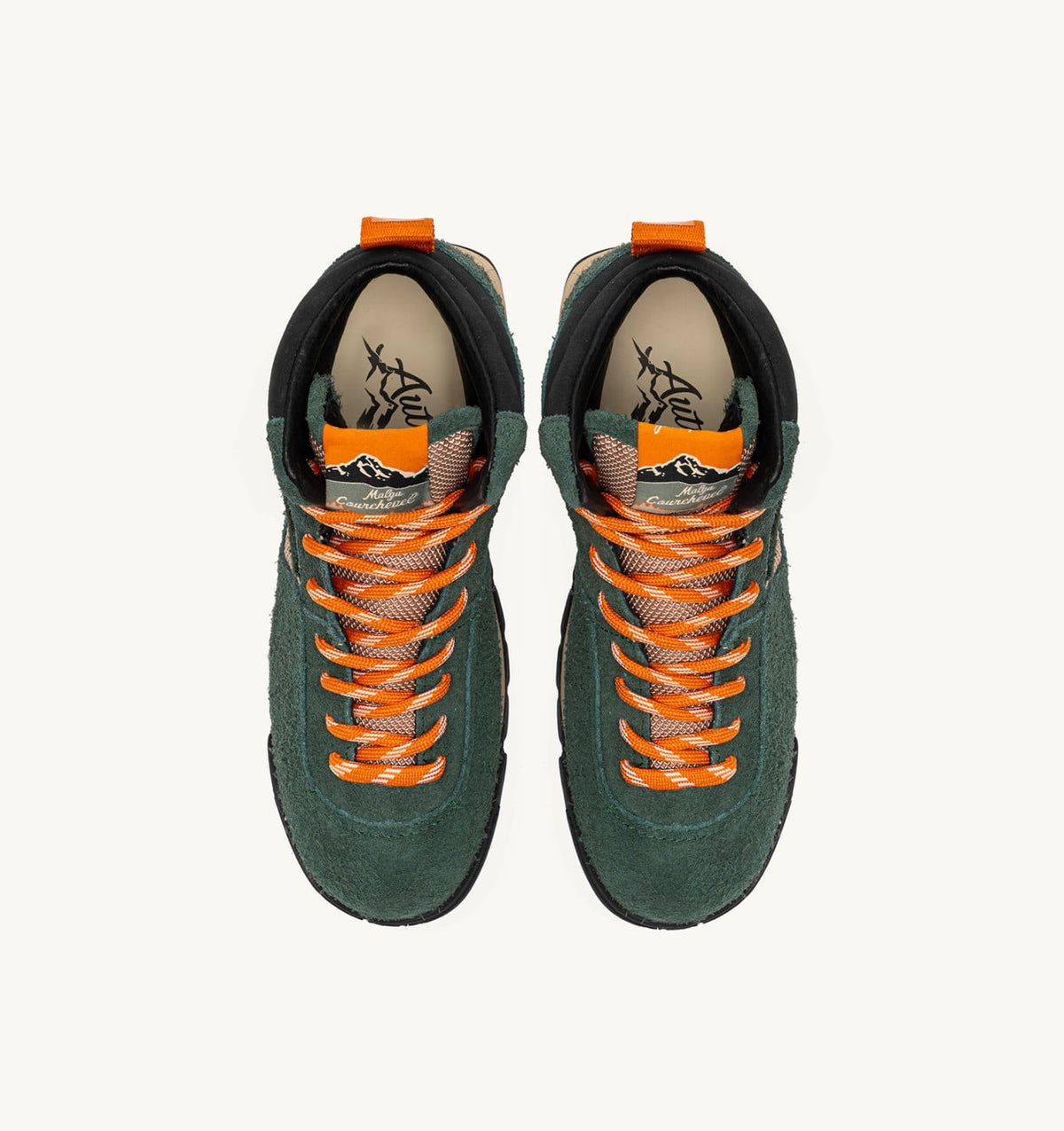 Woman MALGA COURCHEVEL IN PINE AND ORANGE OCHRE SUEDE