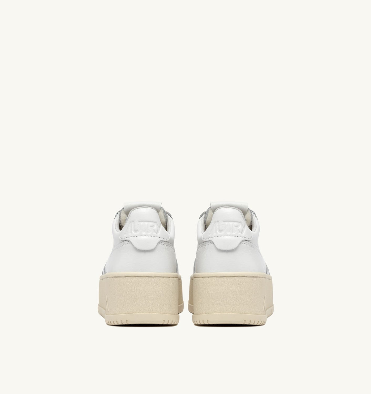 Woman MEDALIST PLATFORM SNEAKERS IN WHITE LEATHER