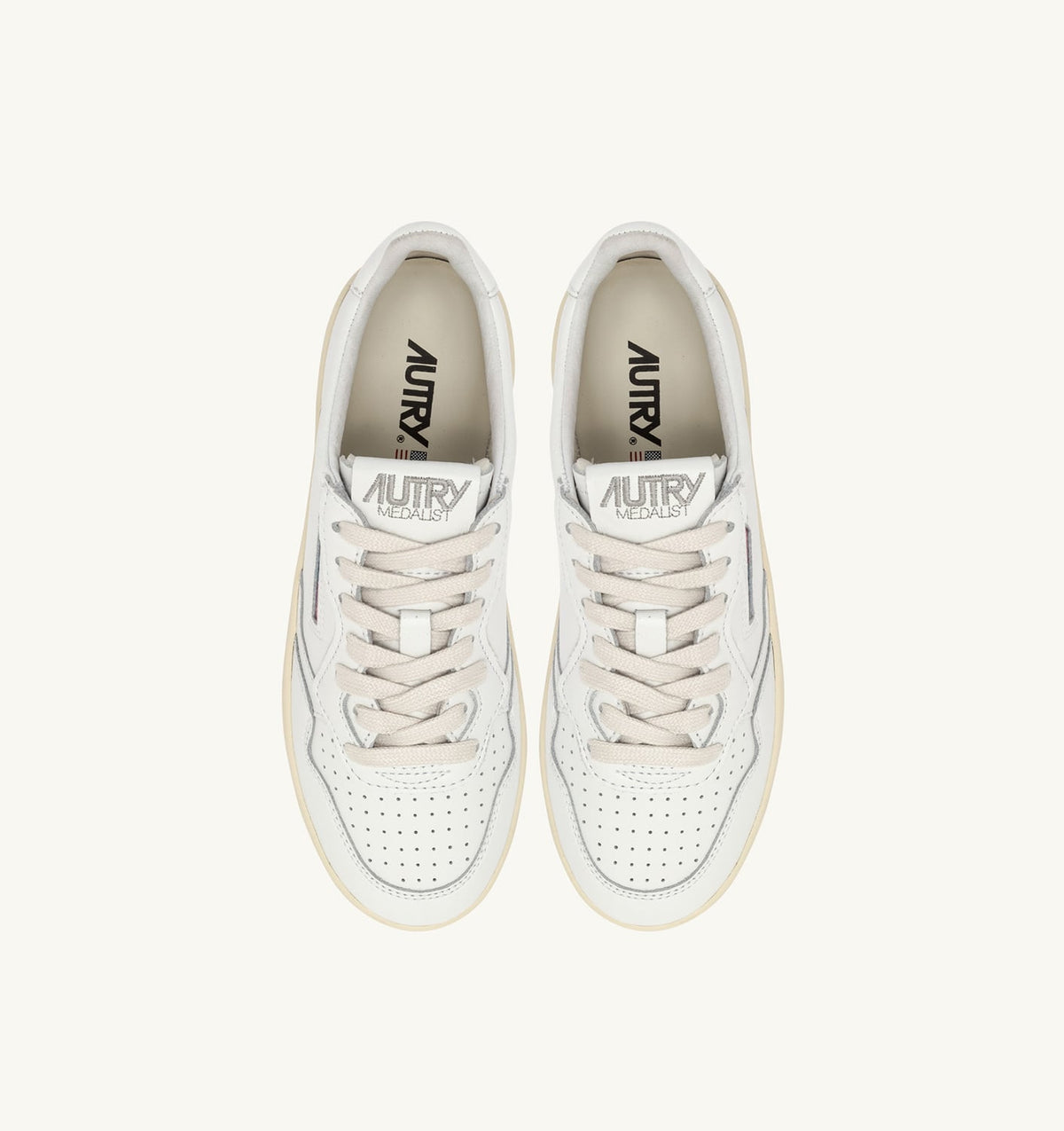 Woman MEDALIST PLATFORM SNEAKERS IN WHITE LEATHER
