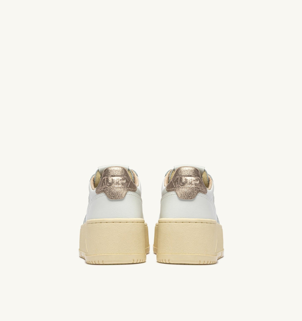 Woman MEDALIST PLATFORM SNEAKERS IN FEATHER GRAY AND WHITE SUEDE AND LEATHER