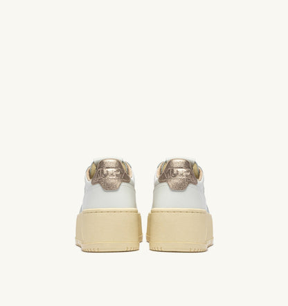 Woman MEDALIST PLATFORM SNEAKERS IN FEATHER GRAY AND WHITE SUEDE AND LEATHER