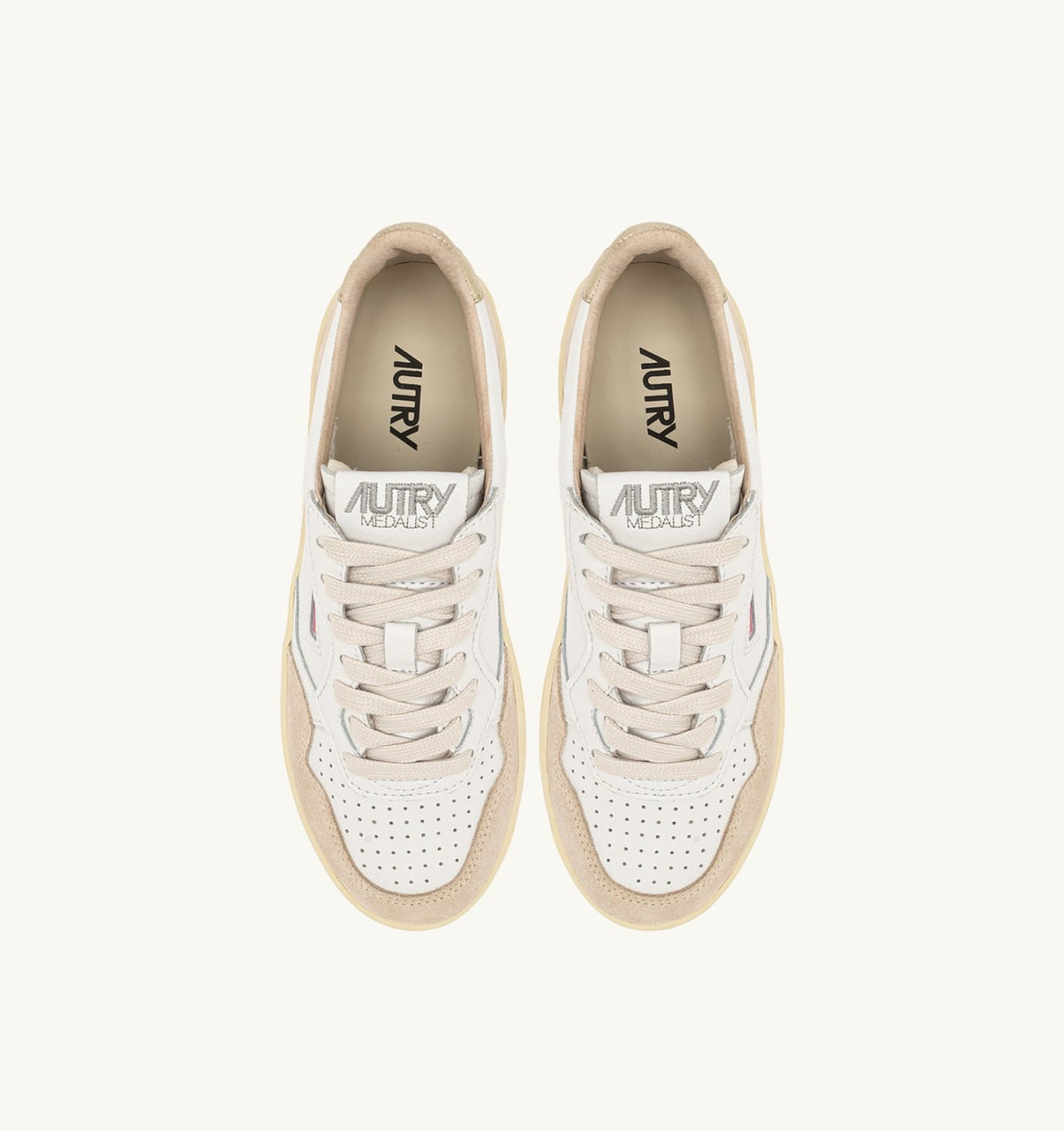 Woman MEDALIST PLATFORM SNEAKERS IN WHITE AND PLATINUM SUEDE AND LEATHER
