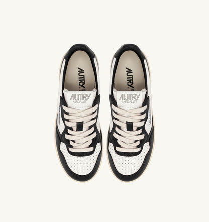 Woman MEDALIST PLATFORM SNEAKERS IN WHITE AND BLACK LEATHER