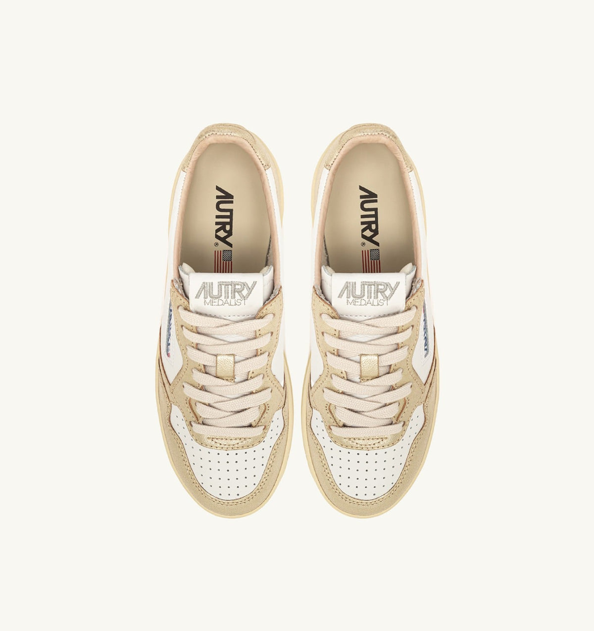 Woman MEDALIST PLATFORM SNEAKERS IN WHITE AND METALIZED PLATINUM LEATHER