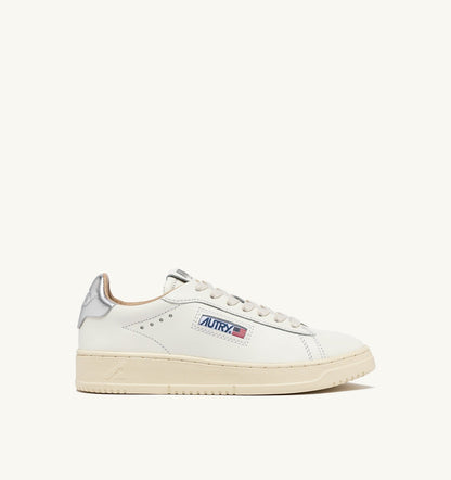 Woman DALLAS LOW SNEAKERS IN WHITE AND SILVER LEATHER