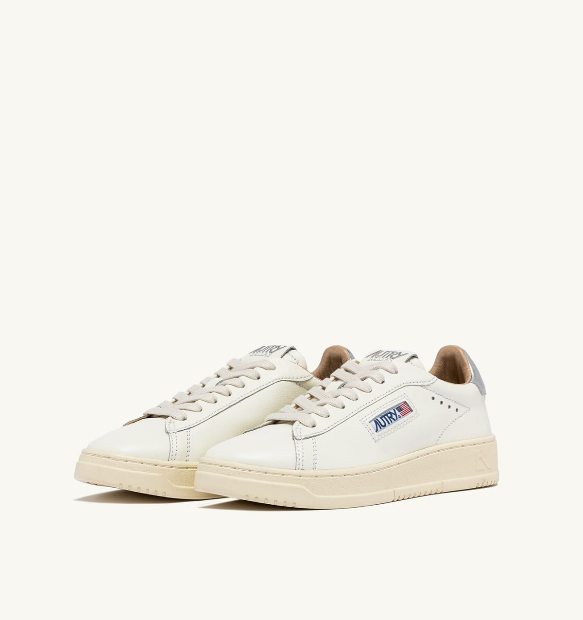 Woman DALLAS LOW SNEAKERS IN WHITE AND SILVER LEATHER